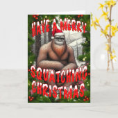 Prettig kerst Squatch-feest Kaart (Gele Bloem)