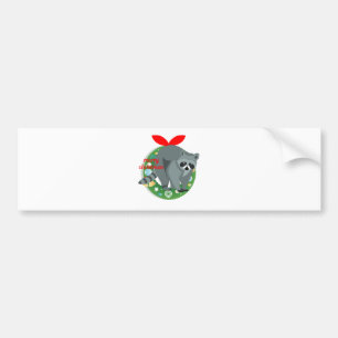 prettig kerst wasbeer bumpersticker