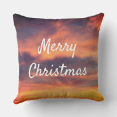 Prettig Kerst Zonsondergang Lucht Wolken Natuur Kl Kussen (Achterkant)