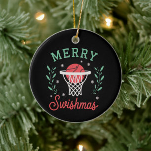 Prettig Kerstbal Basketbal Kerst Sport Kerstmis  Keramisch Ornament