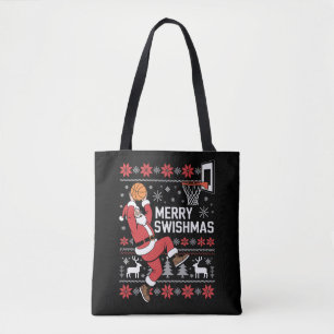 Prettig Kerstbal Basketball Lelijk Kerstmis Kerstm Draagtas