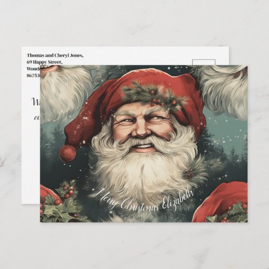 Prettig kerstbericht feestdagenkaart (Voorkant / Achterkant)