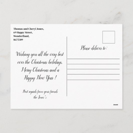 Prettig kerstbericht feestdagenkaart (Achterkant)