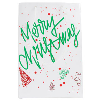 Prettig kerstbrief en kerstkrans. medium cadeauzakje