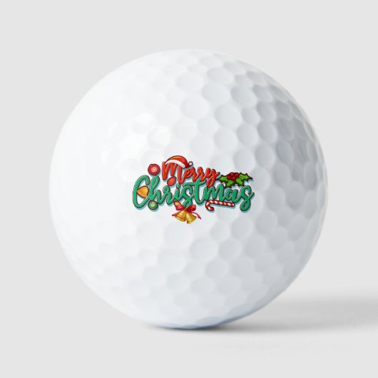 prettig kerstdag golfballen (Voorkant)