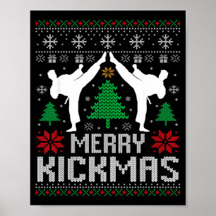 Prettig Kerstdag Karate Jiu Jitsu Lelijk Kerstmis Poster