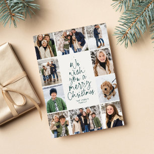 Prettig kerstfeest 10 foto leuk familie collage feestdagenkaart