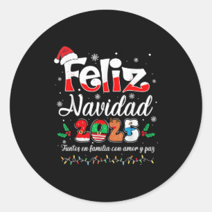 Prettig Kerstfeest 2025 Overeenkomstige Familie Sp Ronde Sticker