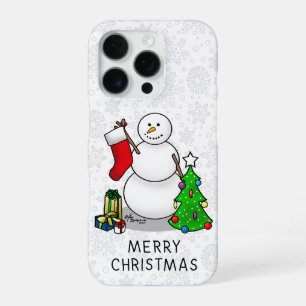 Prettig kerstfeest 2 Boom Kous Sneeuwman iPhone 16 Pro Hoesje