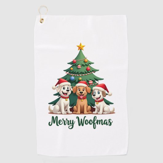 Prettig Kerstfeest (2) Golfhanddoek (Voorkant)