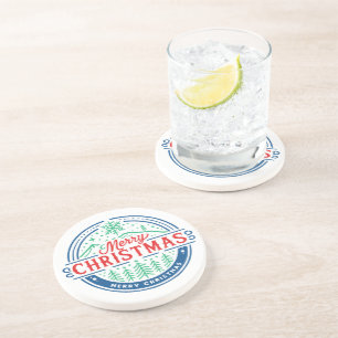 Prettig kerstfeest 2 zandsteen onderzetter