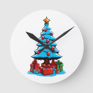 Prettig kerstfeest 3D Ronde Klok