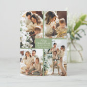 Prettig kerstfeest 4 foto collage feestdagenkaart (Staand voorkant)