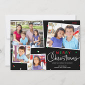 Prettig kerstfeest 4 foto collage kerstkaart (Voorkant)