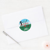 Prettig kerstfeest aangepast golf vakantie ontwerp ronde sticker (Envelop)