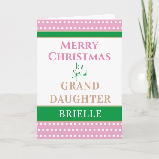 Prettig kerstfeest aangepaste kaart kleindochter (Voorkant)