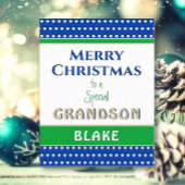 Prettig kerstfeest aangepaste kleinzoon kaart