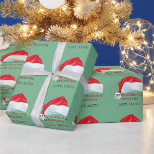 Prettig kerstfeest Aangepaste liefde Kerstman Cadeaupapier