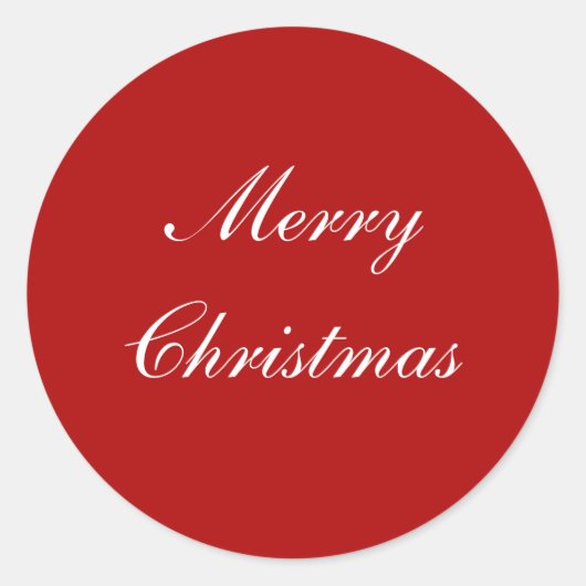 Prettig kerstfeest Aangepaste tekst Eenvoudig Rode Ronde Sticker (Voorkant)