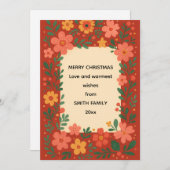 Prettig kerstfeest aanpasbare wensen feestdagenkaart (Voorkant / Achterkant)