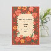 Prettig kerstfeest aanpasbare wensen feestdagenkaart (Staand voorkant)