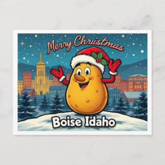 Prettig kerstfeest Aardappel Boise Idaho Feestdagenkaart