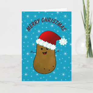 Prettig kerstfeest aardappel feestdagen kaart