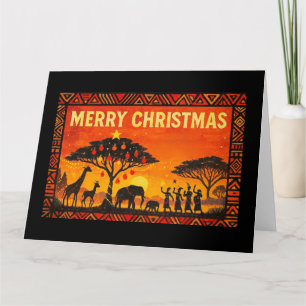 Prettig kerstfeest Afrikaanse Safari Kerstmis Kaart
