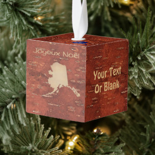 Prettig Kerstfeest - Alaska Op Binnen berkbast Kubus Ornament