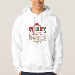Prettig kerstfeest Alle Kerstman Hoed Bliksem Ster Hoodie