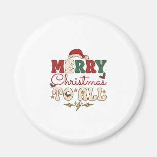 Prettig kerstfeest Alle Kerstman Hoed Bliksem Ster Magneet