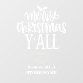 Prettig Kerstfeest Allemaal Witte Script Logo Wink Raamsticker (Vel)