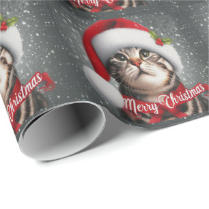 Prettig kerstfeest Amerikaanse korthaar kat , Kers Cadeaupapier