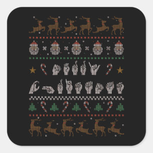 Prettig kerstfeest - ASL Amerikaanse Gebarentaal I Vierkante Sticker