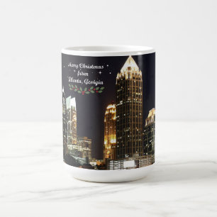 "Prettig kerstfeest," Atlanta, Georgia skyline Koffiemok