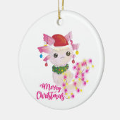 prettig kerstfeest axolotl kerstman keramisch ornament (Links)