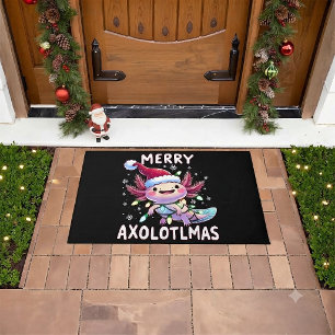 Prettig kerstfeest Axolotl Lichten Axolotlmas Boom Deurmat