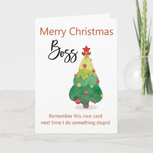 Prettig Kerstfeest Baas Van Medewerker Grappig Kaart