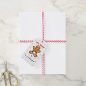 Prettig kerstfeest! Baby peperkoek / Wit-Rood Cadeaulabel (Met Touw)