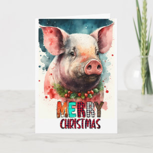 Prettig kerstfeest baby VARKEN Kaart