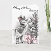 Prettig kerstfeest - babygeit Kerstmis Feestdagen Kaart (Voorkant)