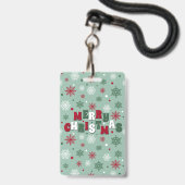 Prettig kerstfeest badge (Voorzijde met lanyard)