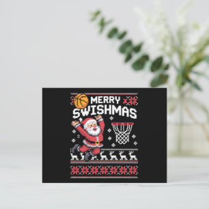 Prettig Kerstfeest Basketbal Lelijk Kerstmis Kerst Feestdagenkaart