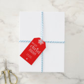 Prettig kerstfeest Besneeuwd Cadeaulabel (Met Touw)