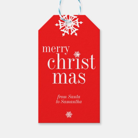 Prettig kerstfeest Besneeuwd Cadeaulabel (Voorkant)