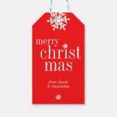 Prettig kerstfeest Besneeuwd Cadeaulabel (Achterkant)