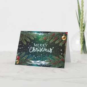 Prettig kerstfeest Bessen, takken en versieringen Feestdagen Kaart