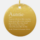 Prettig kerstfeest Beste tante, Tante Definitie Go Keramisch Ornament (Achterkant)