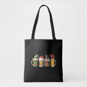 Prettig kerstfeest Bier drinkende kerstman bierlie Draagtas