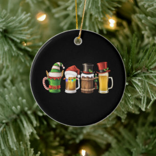 Prettig kerstfeest Bier drinkende kerstman bierlie Keramisch Ornament
